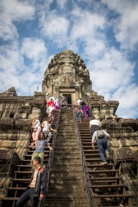 Aufstieg zu den Kuppeln von Angkor Wat